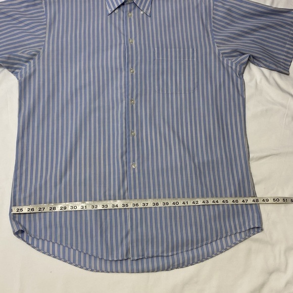 SAVILE ROW,MEN’S,LIGHT BLUE,PINSTRIPED,SHORT SLEEVE SHIRT.SIZE-16 1/2  L… - Picture 8 of 10